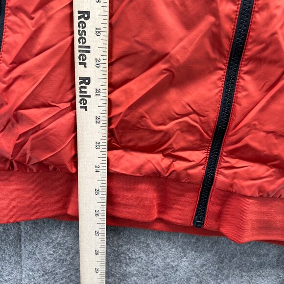 Nike Windbreaker Jacket Mens Large Gray Red Hooded Lightweight Full Zip - Picture 4 of 12